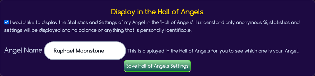 Hall of Angels Settings Screenshot